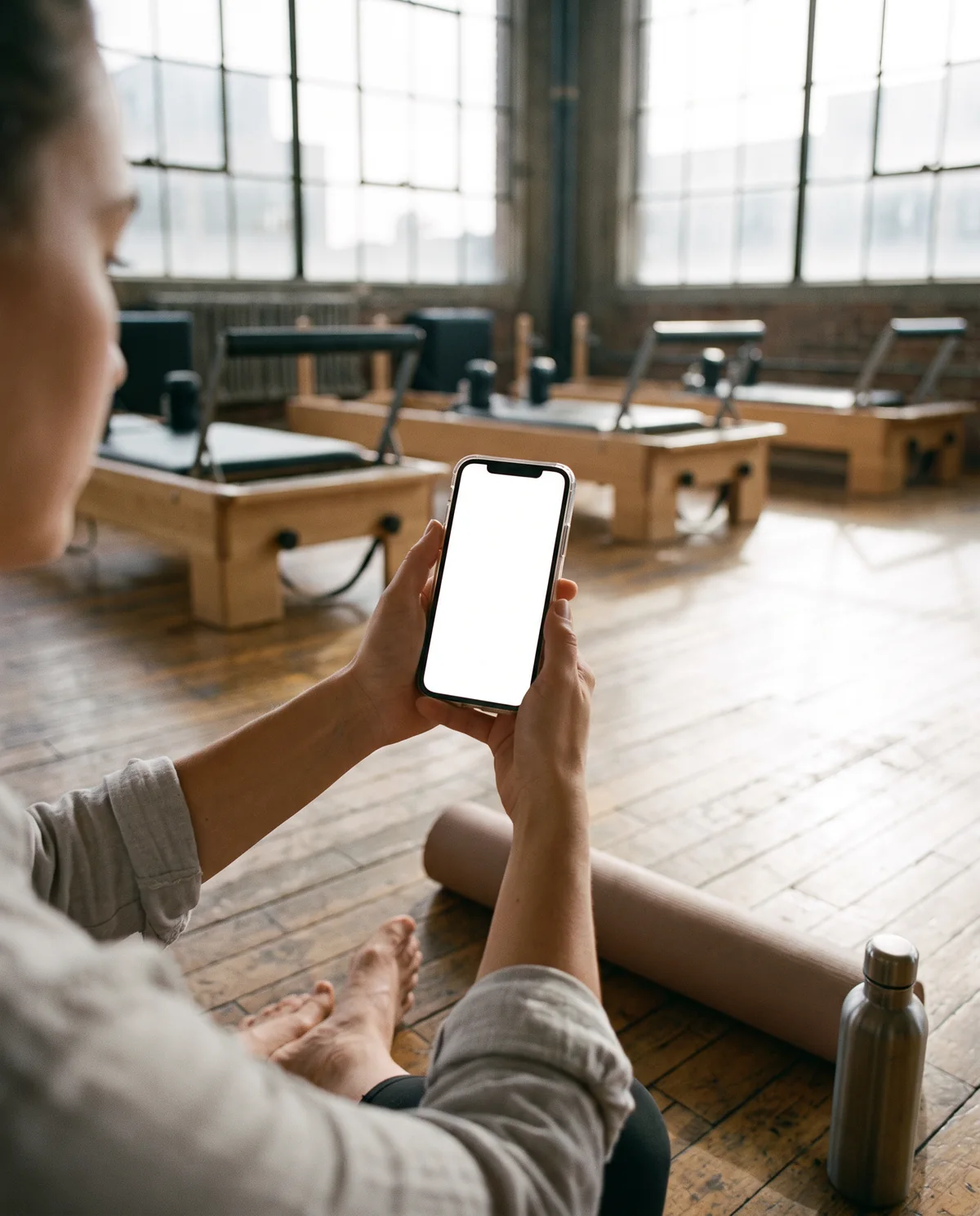 An owner reading the day's approvals on a phone, on the job