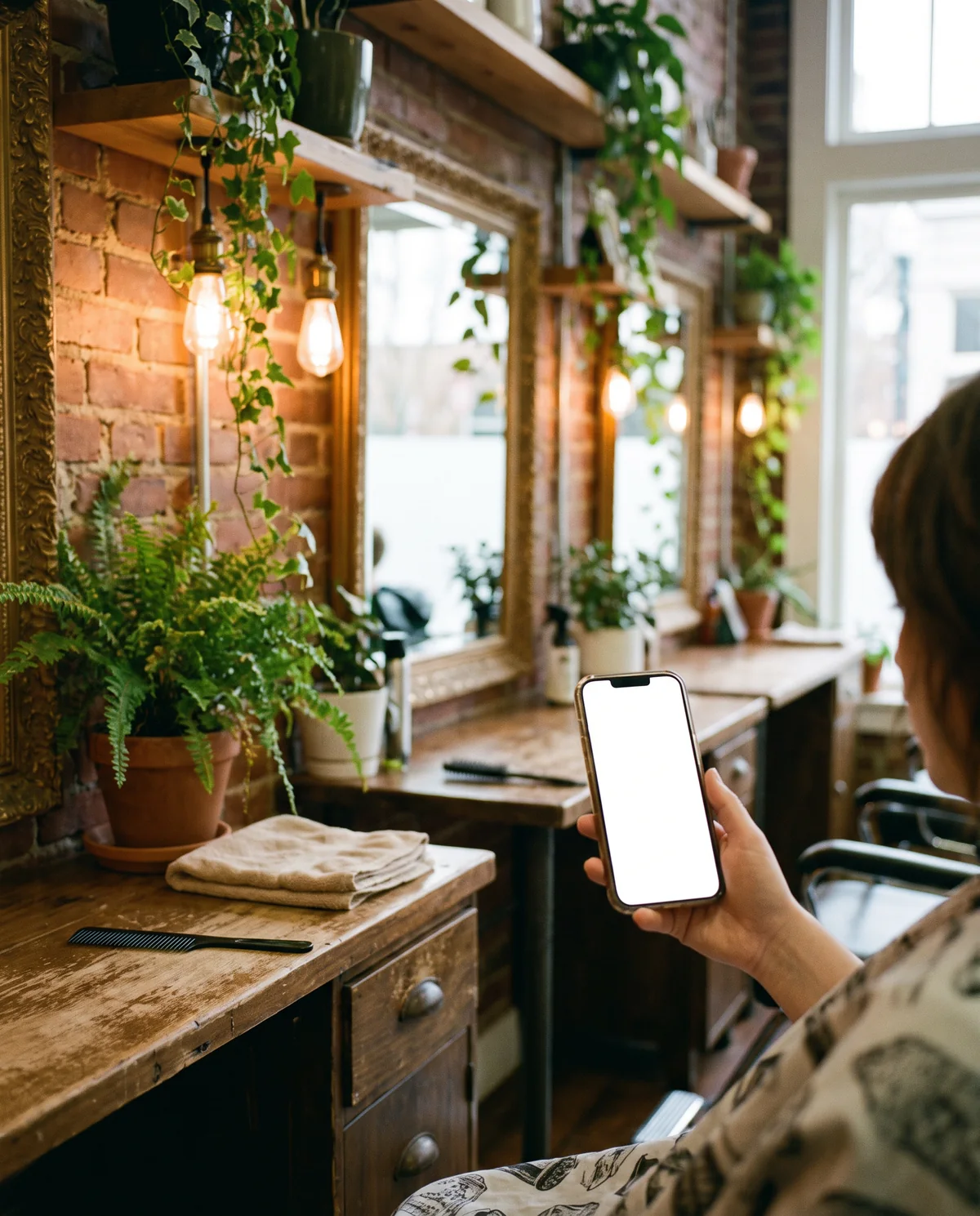 An owner reading the day's approvals on a phone, on the job